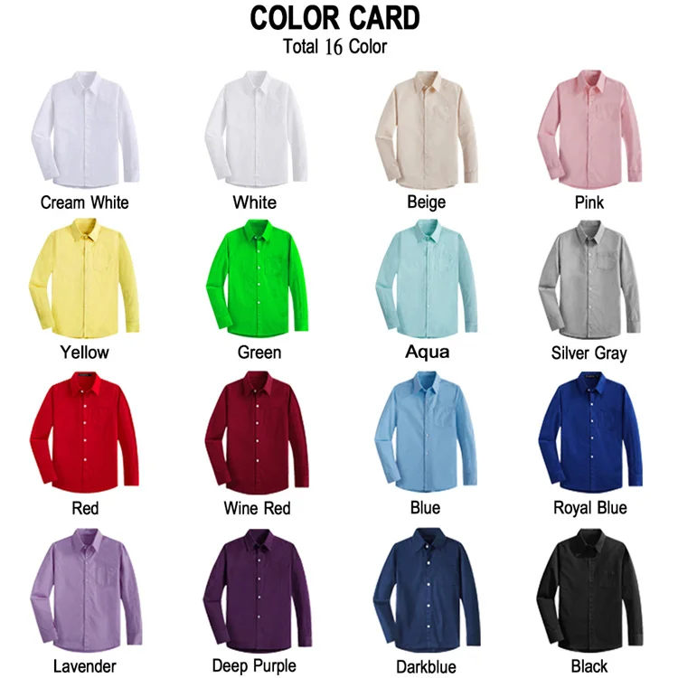 New Kids Boys School Uniform Shirts Christmas Boys Formal Shirts Custom Cotton Long Sleeve Dress Shirt For Boys