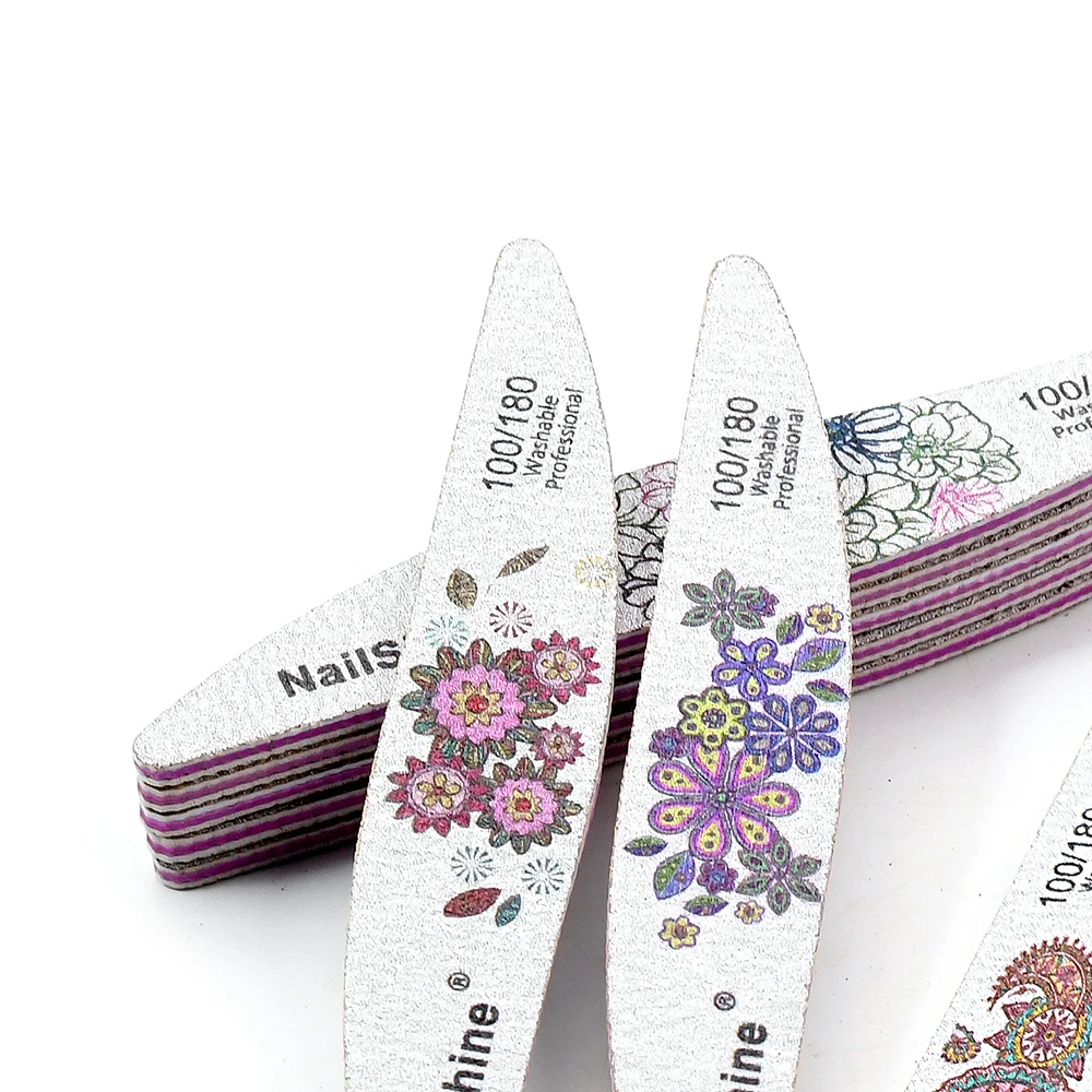 Профессиональная Цветочная пилка для ногтей в форме ивы специальный дизайн пластиковая стеклянная губка наждачная бумага красоты