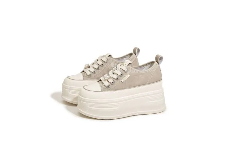 2024 fashion casual comfortable height increase platform shoes for women genuine leather sneakers
