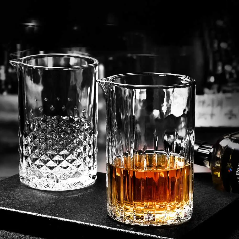 Lead-free Bar Bartender Martini Shaker Stirring Transparent Crystal Drinking Glasses Cup Thick Bottom Mixing Glass Cocktail