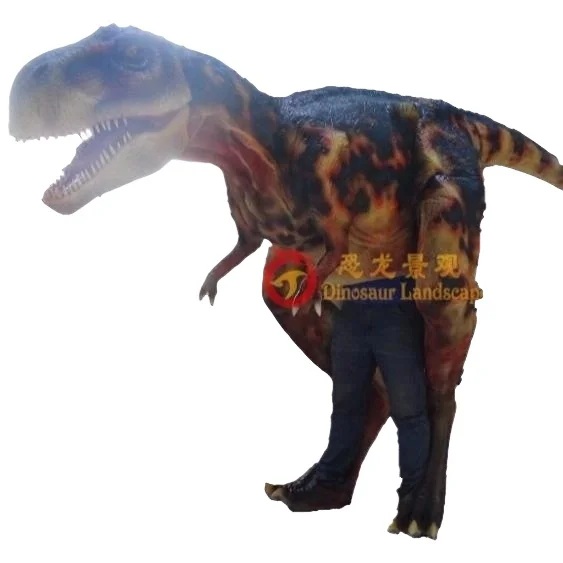 Реалистичная ходьба с костюмом динозавра T-rex