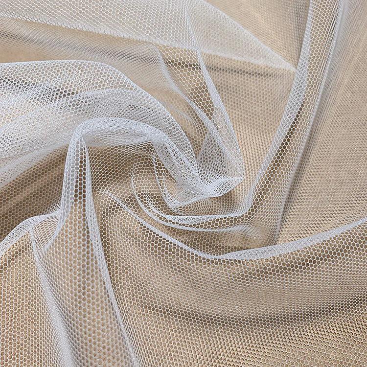 Factory wholesales women textiles tulle fabric 24gsm Nylon 4 layer Mesh Fabric(6420)for causal uniform garments dresses