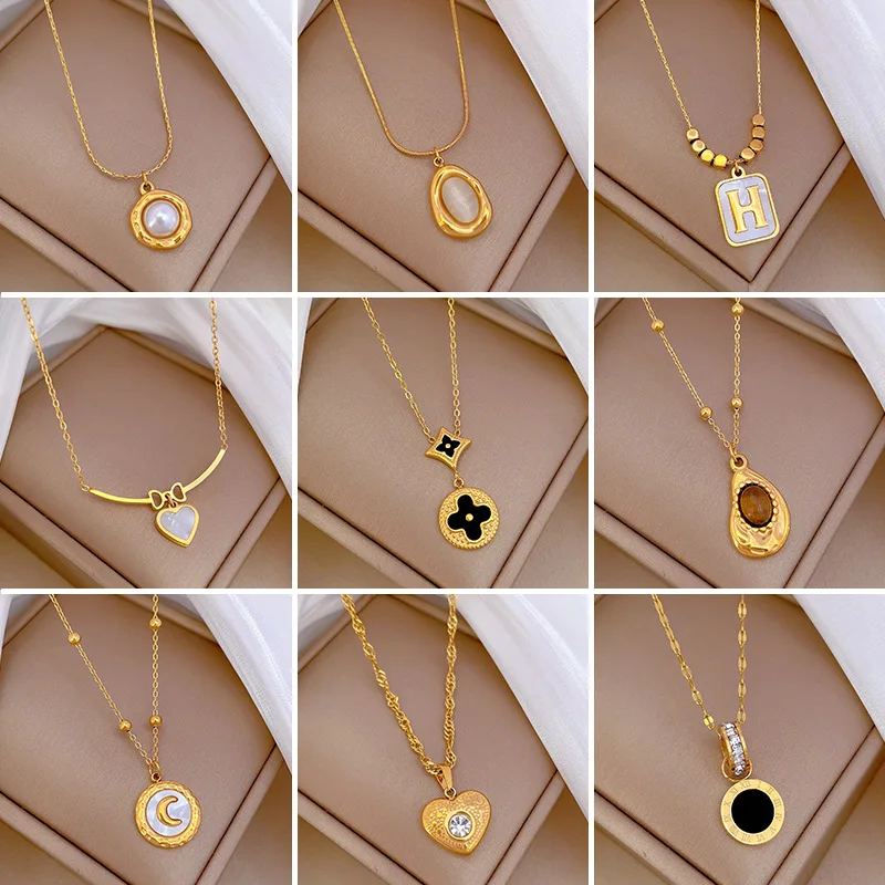Женское ожерелье из нержавеющей стали 18 карат