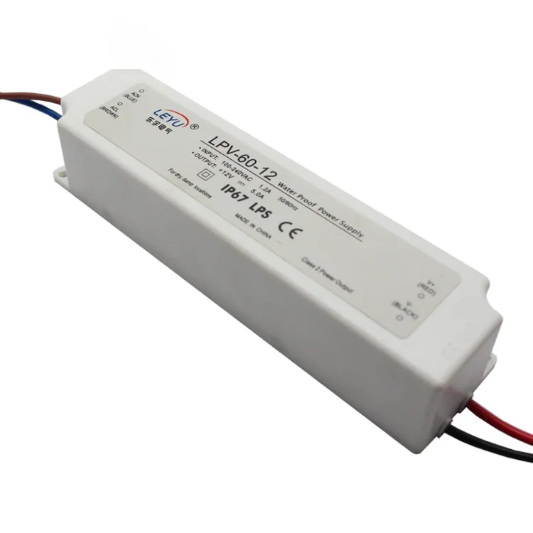 Leyu 60w 5v Waterproof power supply origin LPV-60-5 low current transformer