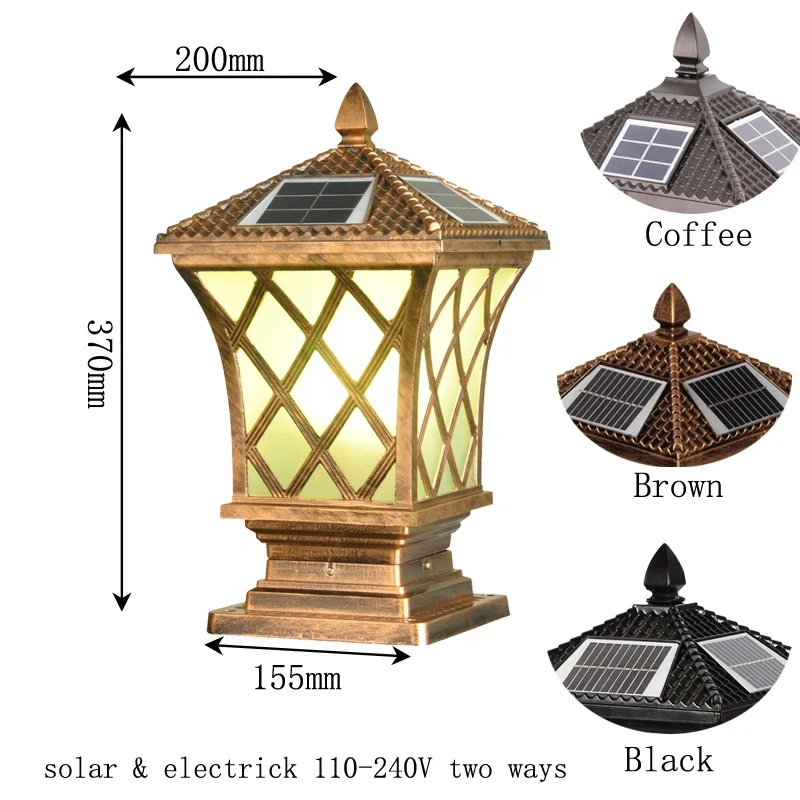 
Solar Powered Sensor Waterproof Outdoor Yard Fence Solar Led Garden Post Cap Main Gate Pillar cap Lights 