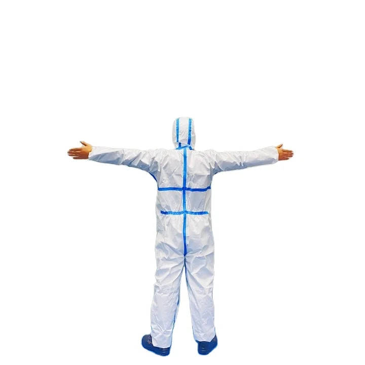 Прямая продажа с завода, комбинезон, защитный костюм, медицинская одежда, СИЗ халат, одноразовые защитные костюмы с CE EN14126