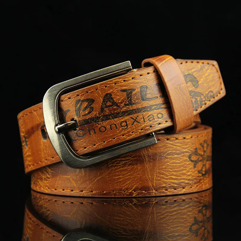 Винтажные мужские ремни с пряжкой язычком повседневный мужской поясной ремень из искусственной