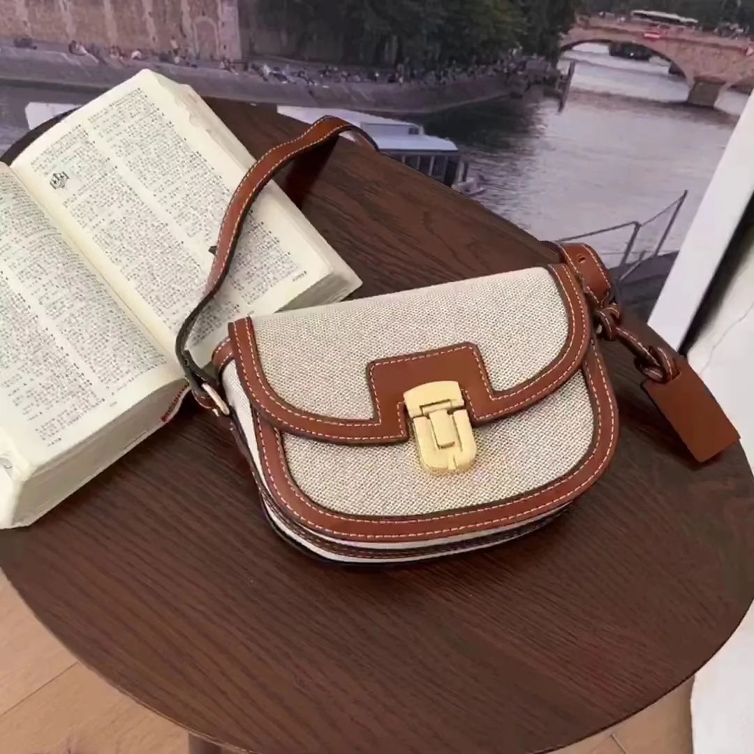 New Trending Fashion Luxury Canvas Mini Purse One Shoulder Saddle Messenger Bags For Women Ladies