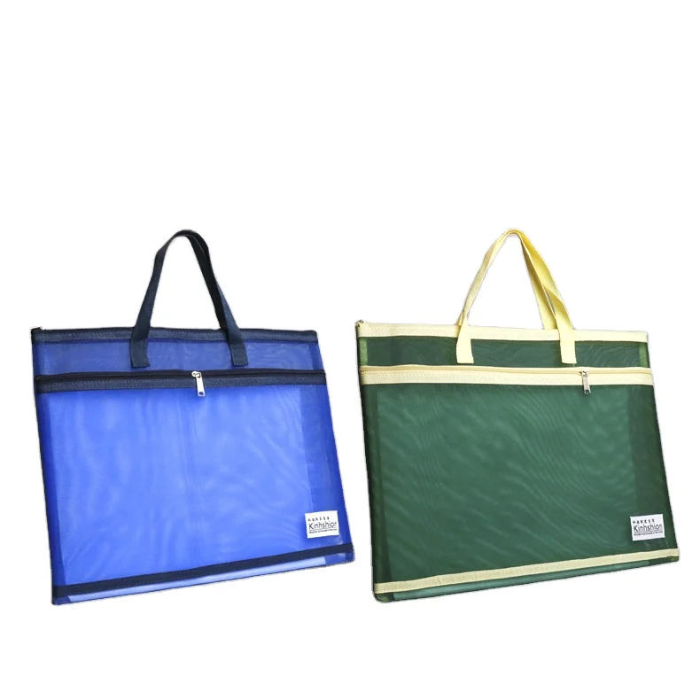 Custom wholesale suppliers mesh transparent document office file organizer a4 shoulder tote bag