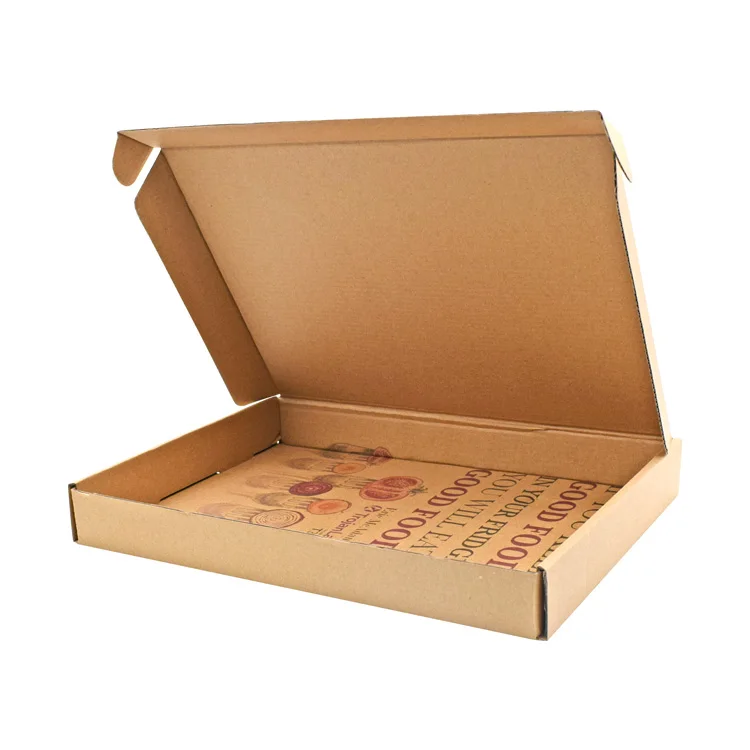 Custom 9 10 12 16 18 20 24 Inch Brown Rectangle Square Corrugated Paper Kraft Food Packaging Pizza Box