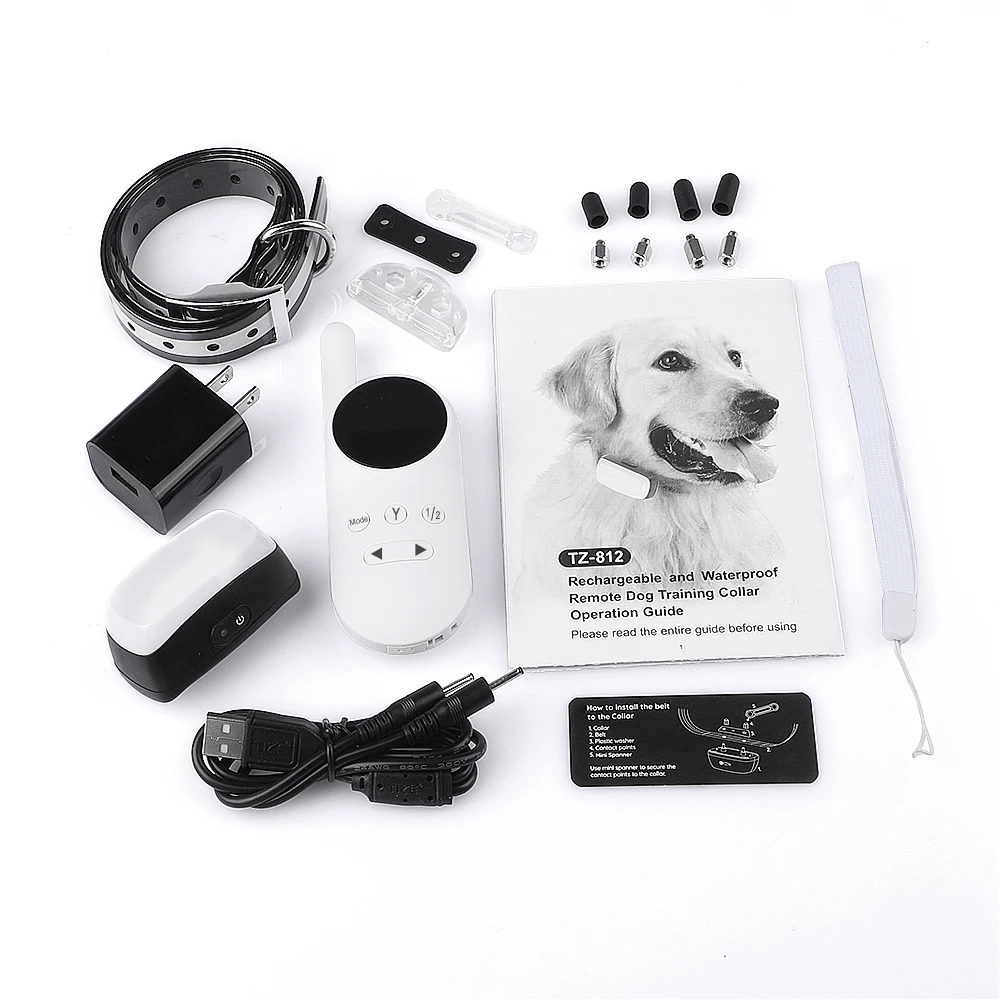 1000ft Amazon Top Sell Dog Training Collar Tize Rechargeable Anti Bark Waterproof Remote Dog Shock Collar