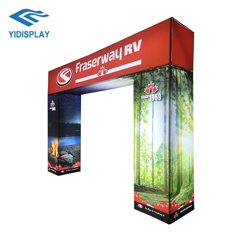 Изготовленный На Заказ выставочный алюминиевый каркас Tradeshow светодио дный светильник коробка ткань дисплей световой короб с