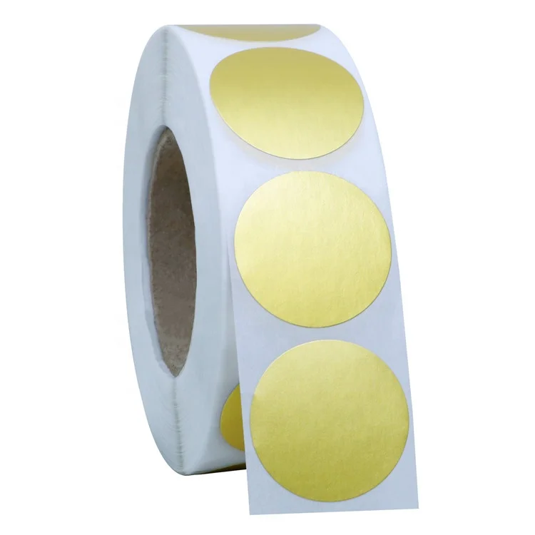 Hybsk Color Coding Dot Labels 1 inch Round Stickers 1,000 Per Roll (Gold Foil)