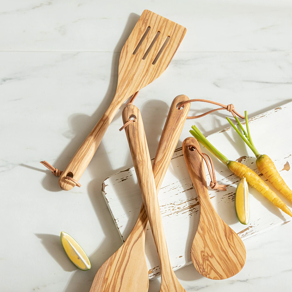 Premium Quality Olive Wood Food Turner Spatula Rice Spoon Wooden Kitchen Tools Cooking Utensil