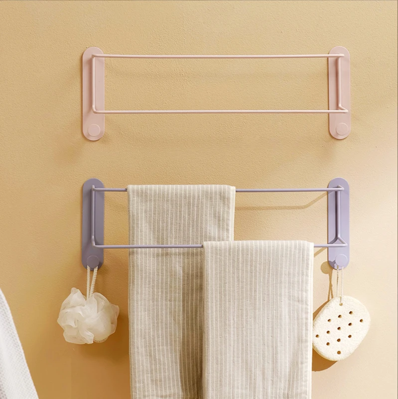 Стеллаж для хранения в ванной комнате без отверстий железная вешалка для хранения полотенец стойка для туалетной уборки настенная