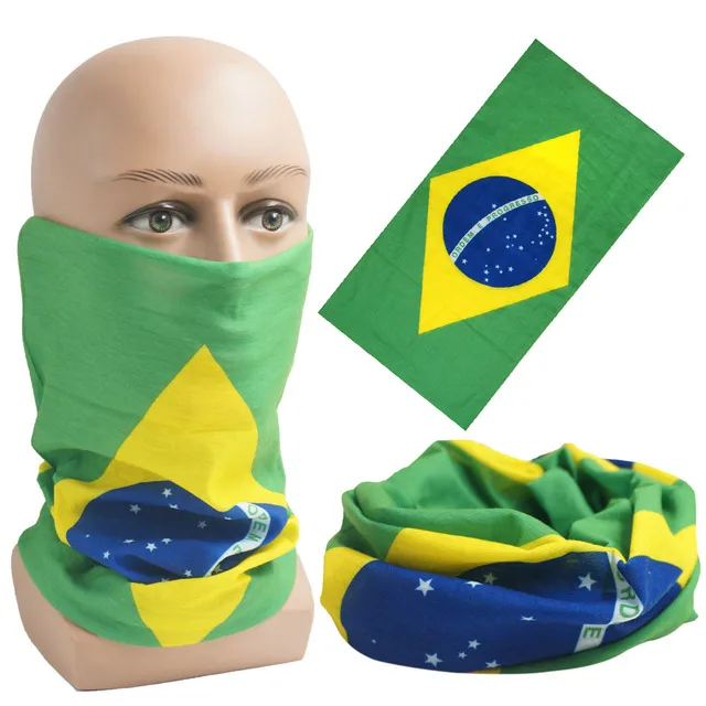 32 Countries National Flags Multifunctional Face Bandana Seamless Tube Neck Gaiter Scarf For World Cup 2022 Qatar