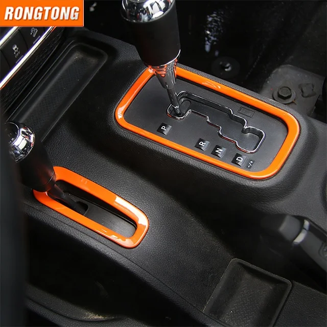 Carbon Fiber Interior Accessories ABS Center Console Gear Penal Decorative Cover Sticker For Jeep Wrangler JK 2011-2017