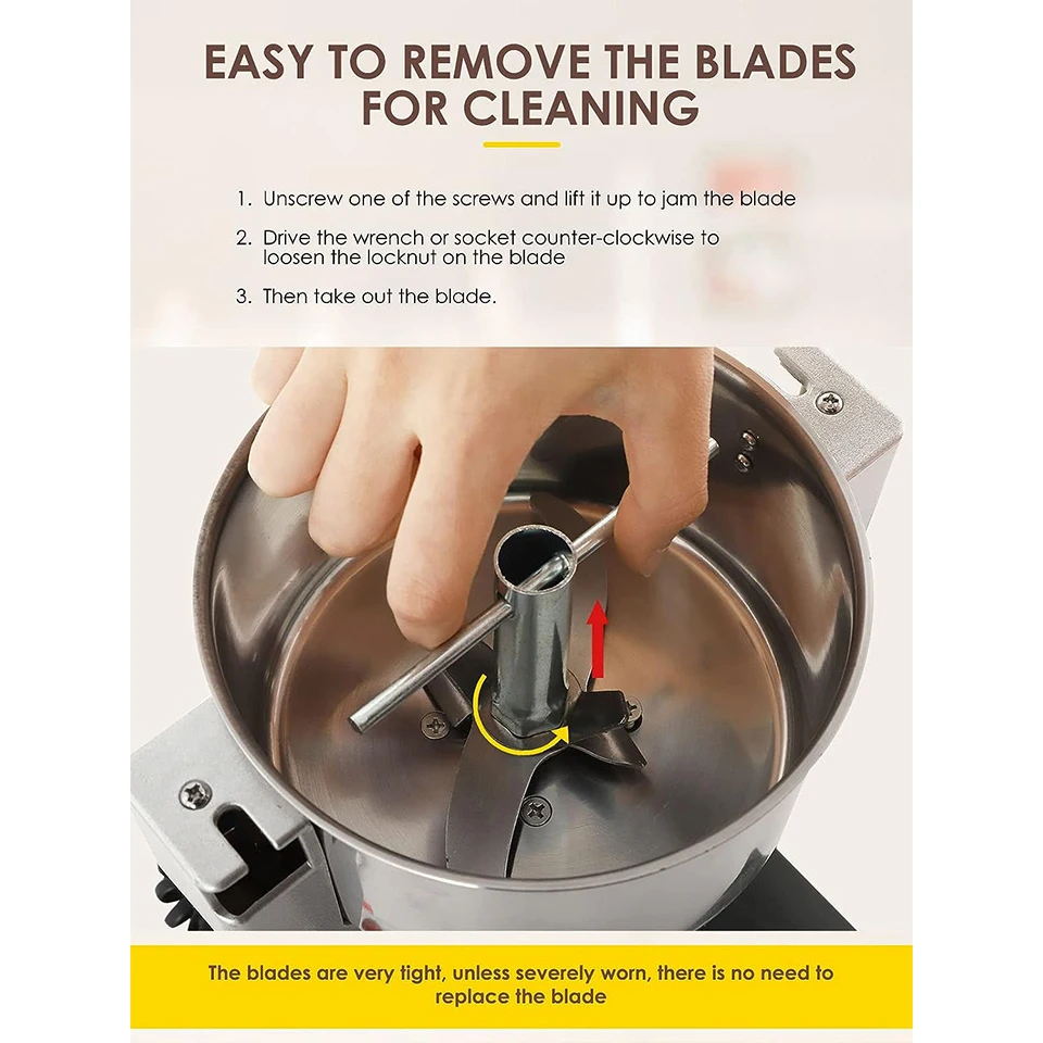 800g Electric Grain Grinder Mill Safety Upgraded 2400W High-speed Spice Herb Grinder Commercial Superfine Machine Dry Cereals