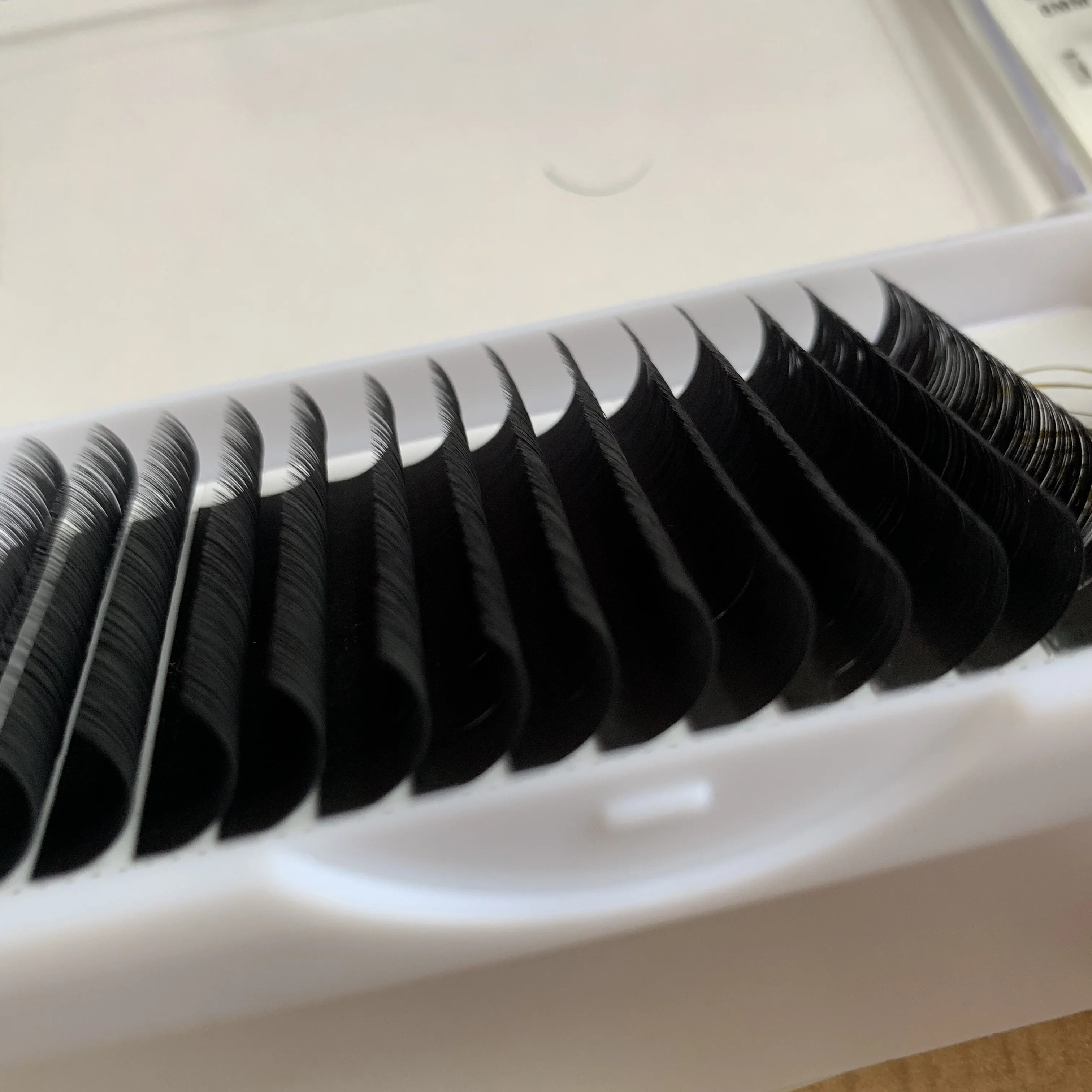 Korean silk PBT fiber best lashes professional 0.07mm 8-15mm mix length mega volume lash