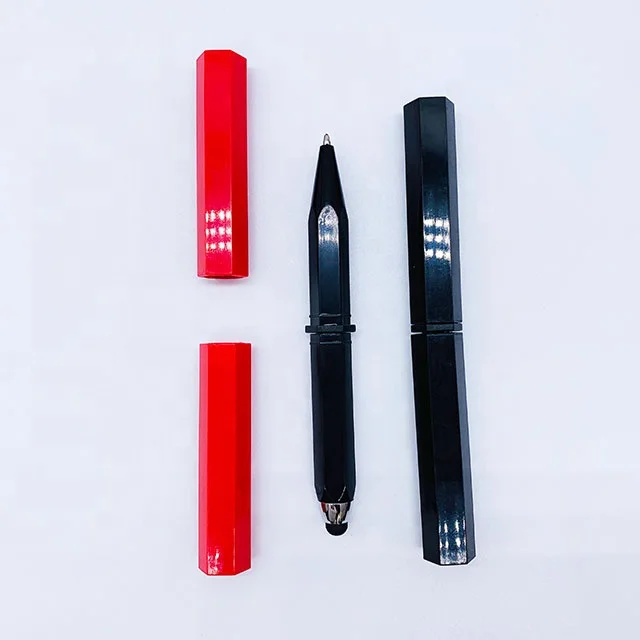 
Customizable logo available for wholesale gift ballpoint pen stylus in black and red 