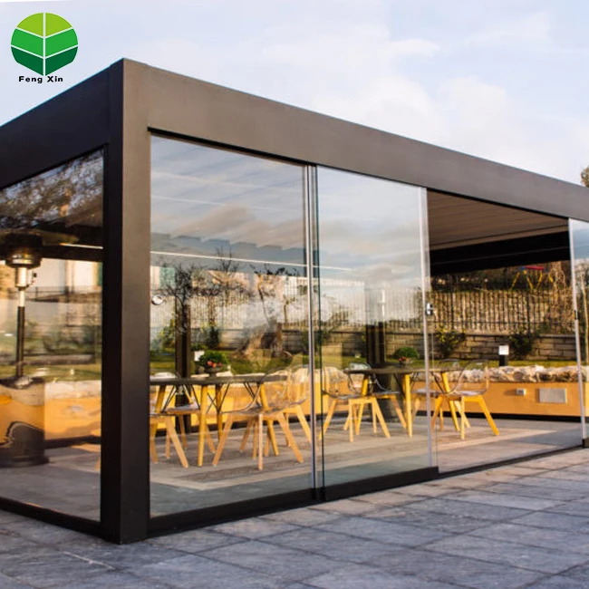 Frame High Quality Tempered Glass Door Window Aluminium Export Frameless Multitrack Glass Sliding Folding Door 10mm Thickness