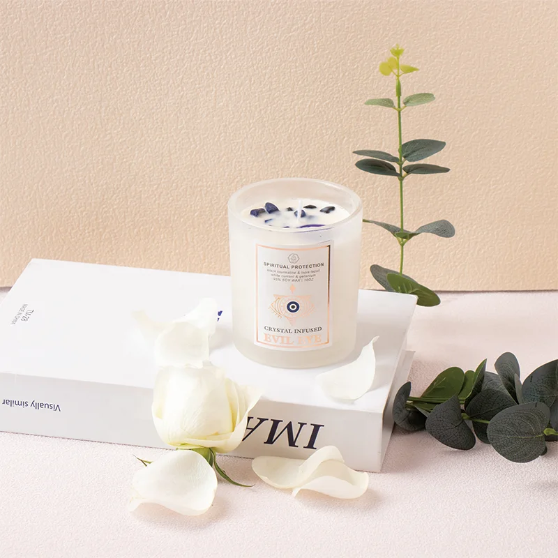 crystal candle wholesale wedding  soy wax customised jar frosted glass crystal candle holders