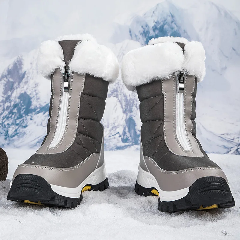 Winter warm and cold-proof casual snow boots plus velvet and thickened outdoor boots large size #36-42