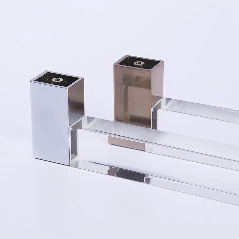 Hoone Transparent Long Furniture Hardware Acrylic Handle Bedroom Wardrobe Drawer Kitchen Cabinet Pulls Handles