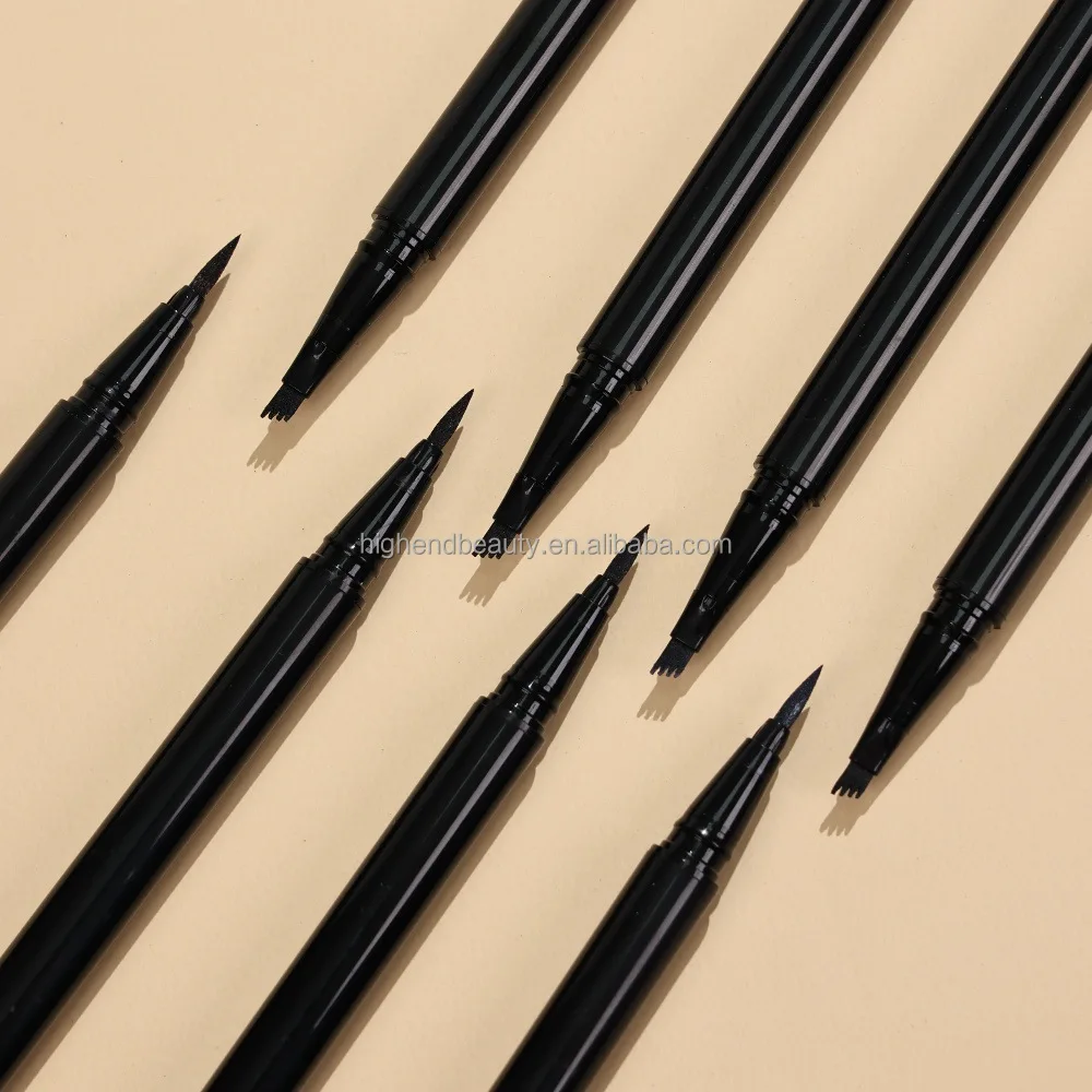 Free Logo Printing Custom Brown Black Eye Makeup Waterproof Long Lasting Vegan Micro Eyeliner Pen