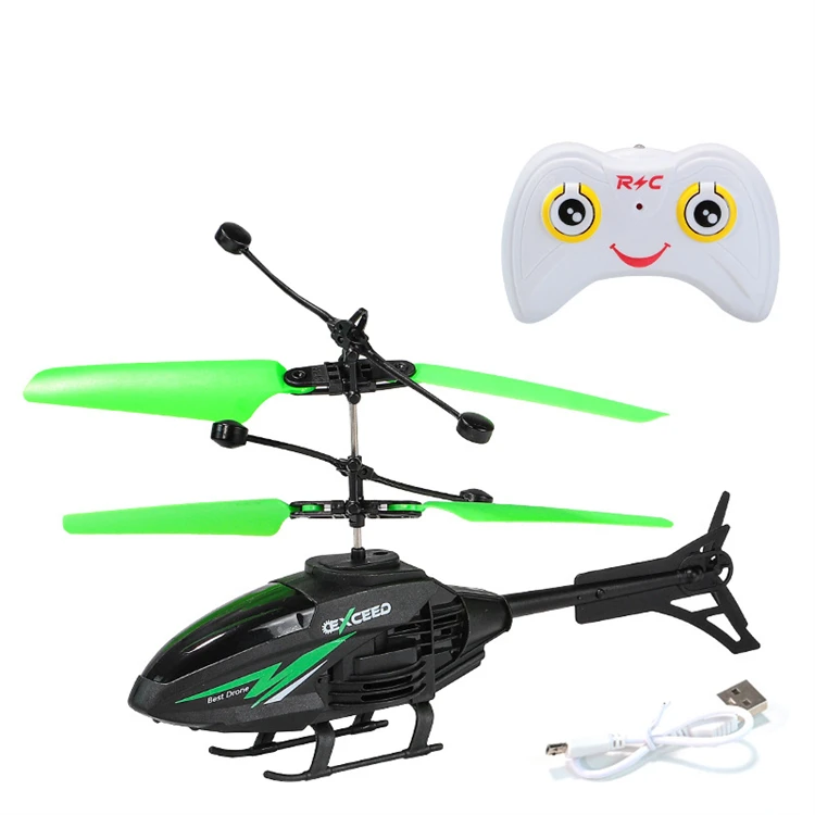 Remote Induction 2 In1 Mode 2CH Light Floating Rechargeable Aircraft Toy 3 Colors Remote Control Helicopter with Lights