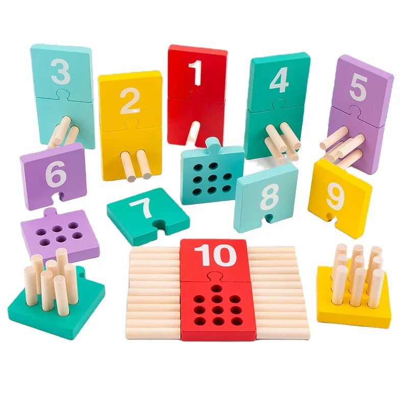 Montessori Number Learning Toy for Kids Color Matching Game Mathematics Counting Toys Educational Math Teaching Aids Wooden Toys