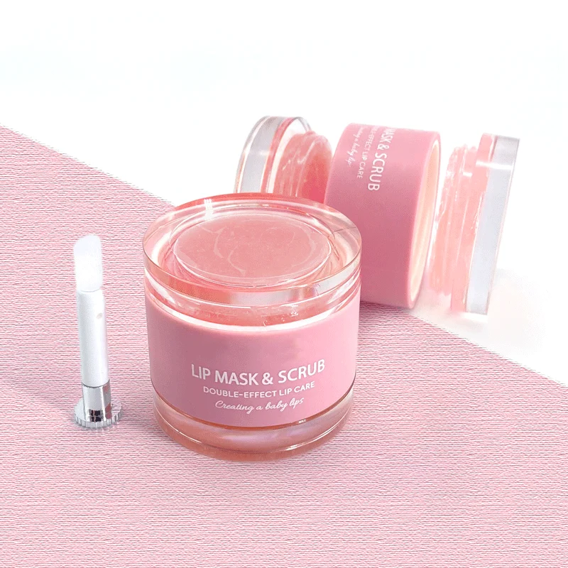 Оптовая продажа, разглаживающий уход за кожей, розовый питательный увлажняющий бальзам, маска для губ для сна