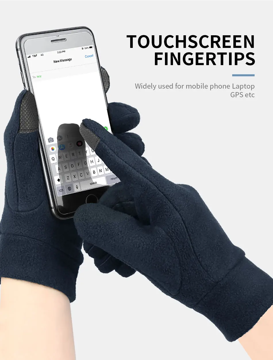 OZERO Warm Winter Gloves Polar Fleece Cold Weather Gloves Touch Screen Women and Men Thermal Gloves for Running Hiking