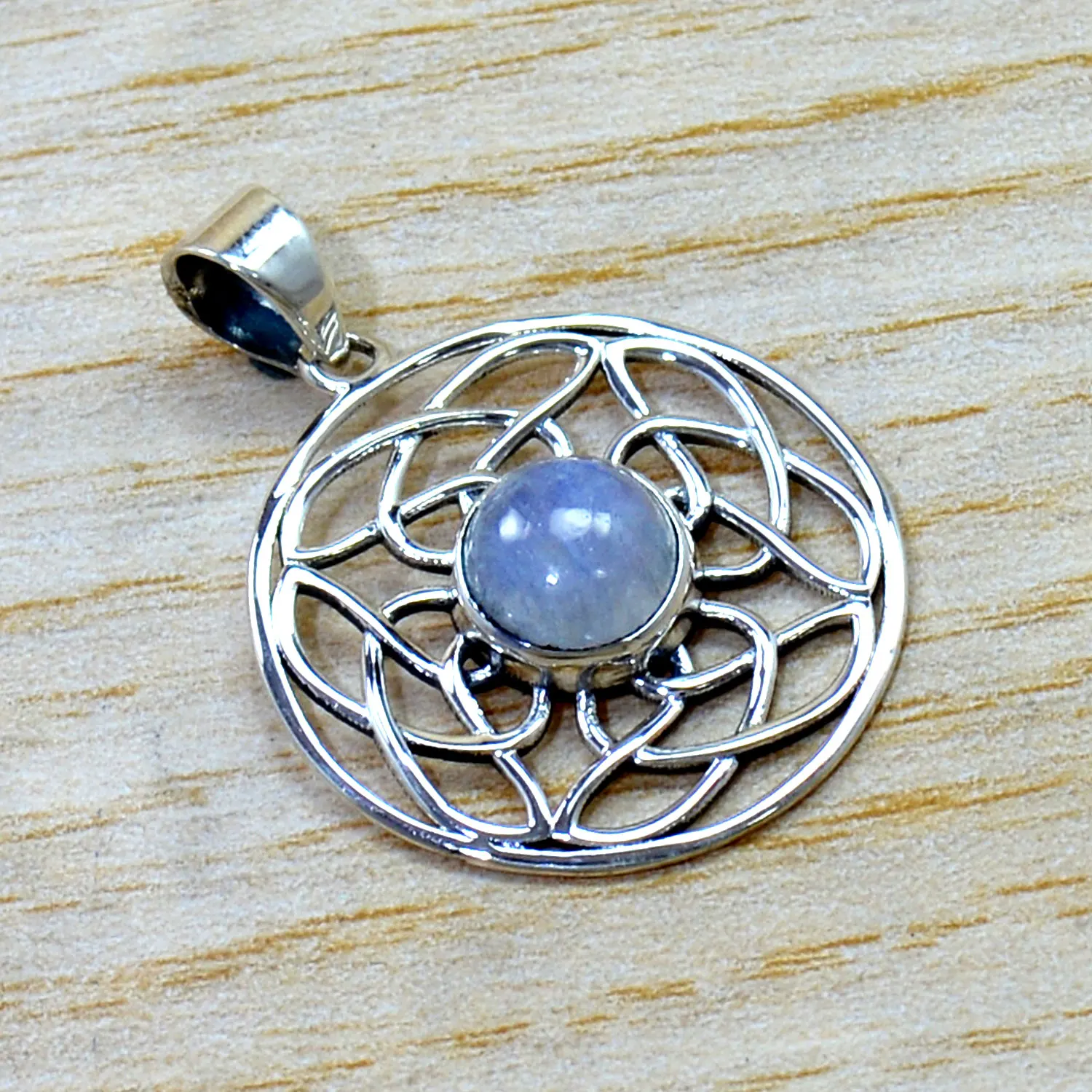 925 Sterling Silver Rainbow Moonstone Pendant with Diamond Latest Fashion Jewelry Charm SJWP-1631 Wholesale Price