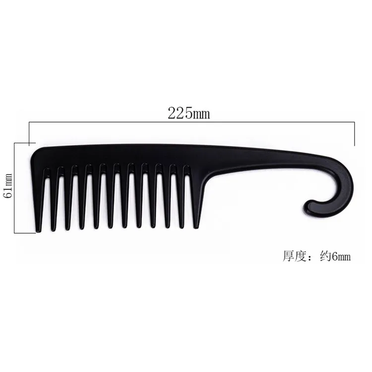 Wholesale Plastic Hair Massage Comb Wide Tooth Barber Combs Hook Styling Durable Comb for Beauty Salon