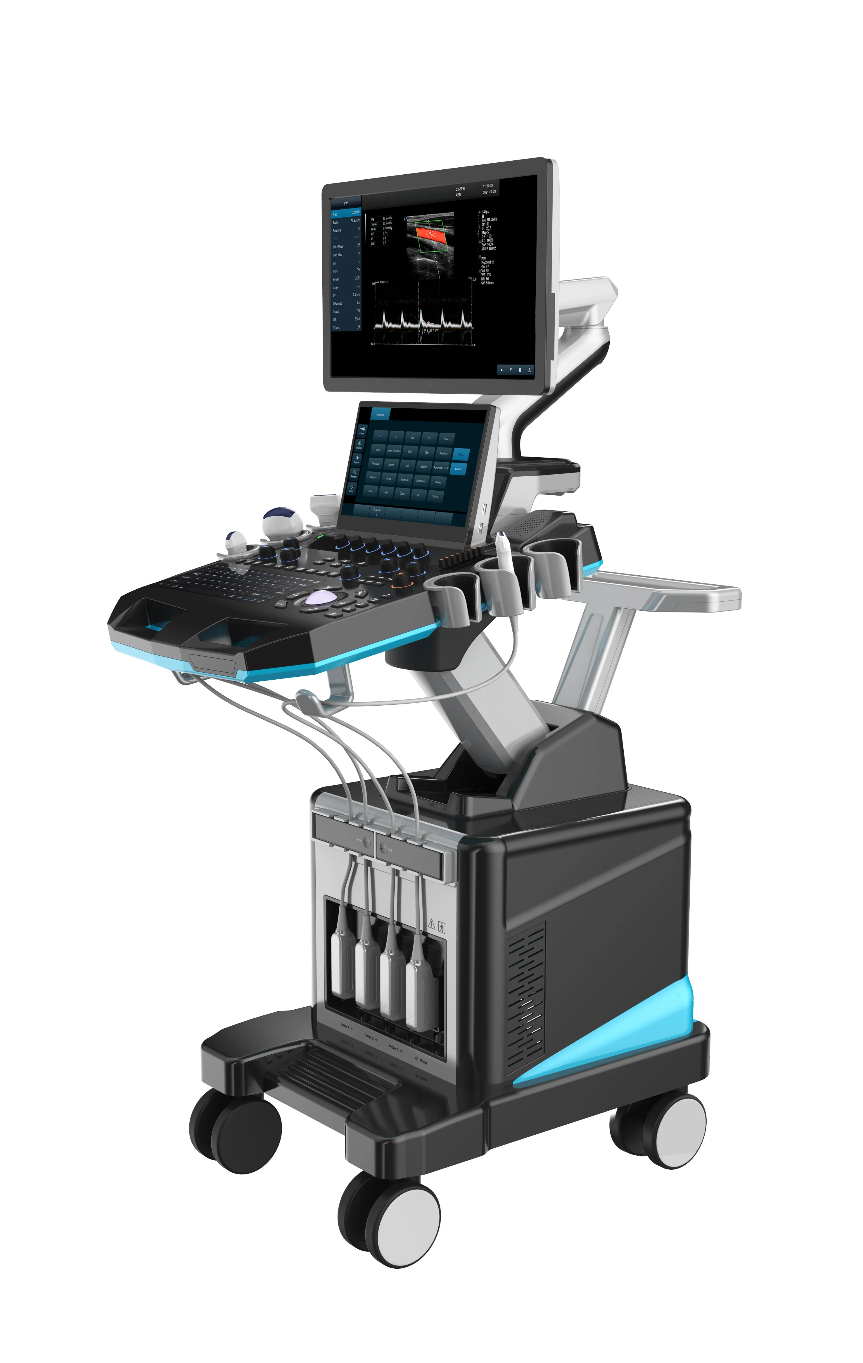 Medsinglong Black & White Medical Ultrasound machine  Diagnostic Trolley Ultrasound Machine