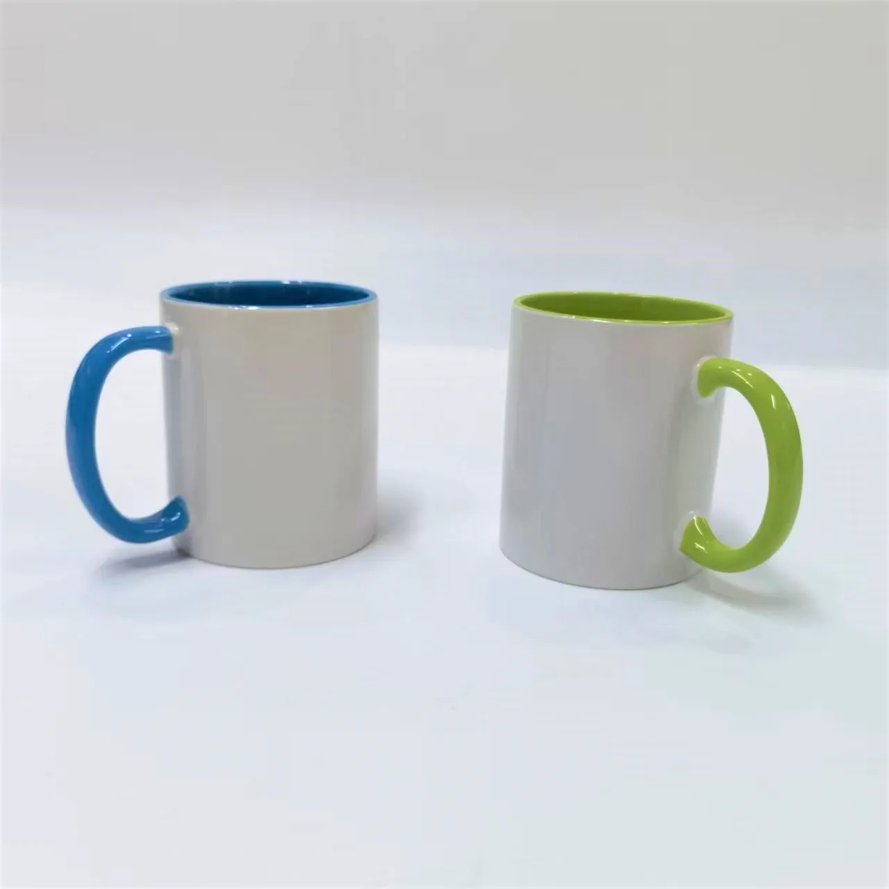 Wholesale Ceramic Dinnerware 11oz Porcelain Mugs Pure White Mugs With Color Inside For Hotel Home