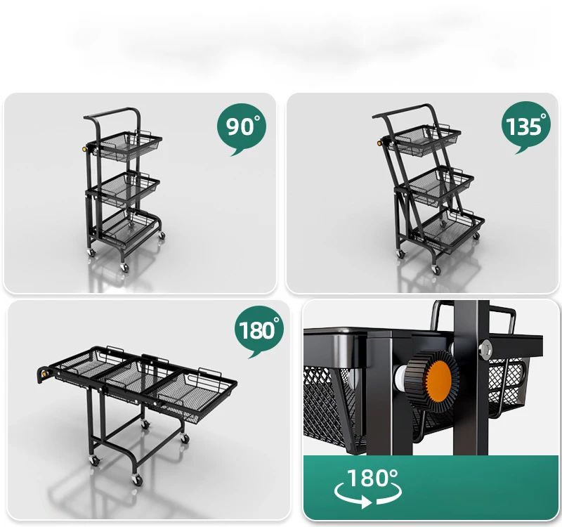 
2021 new product multifunctional golf cart trolley push picking trolley kitchen rack trolley 
