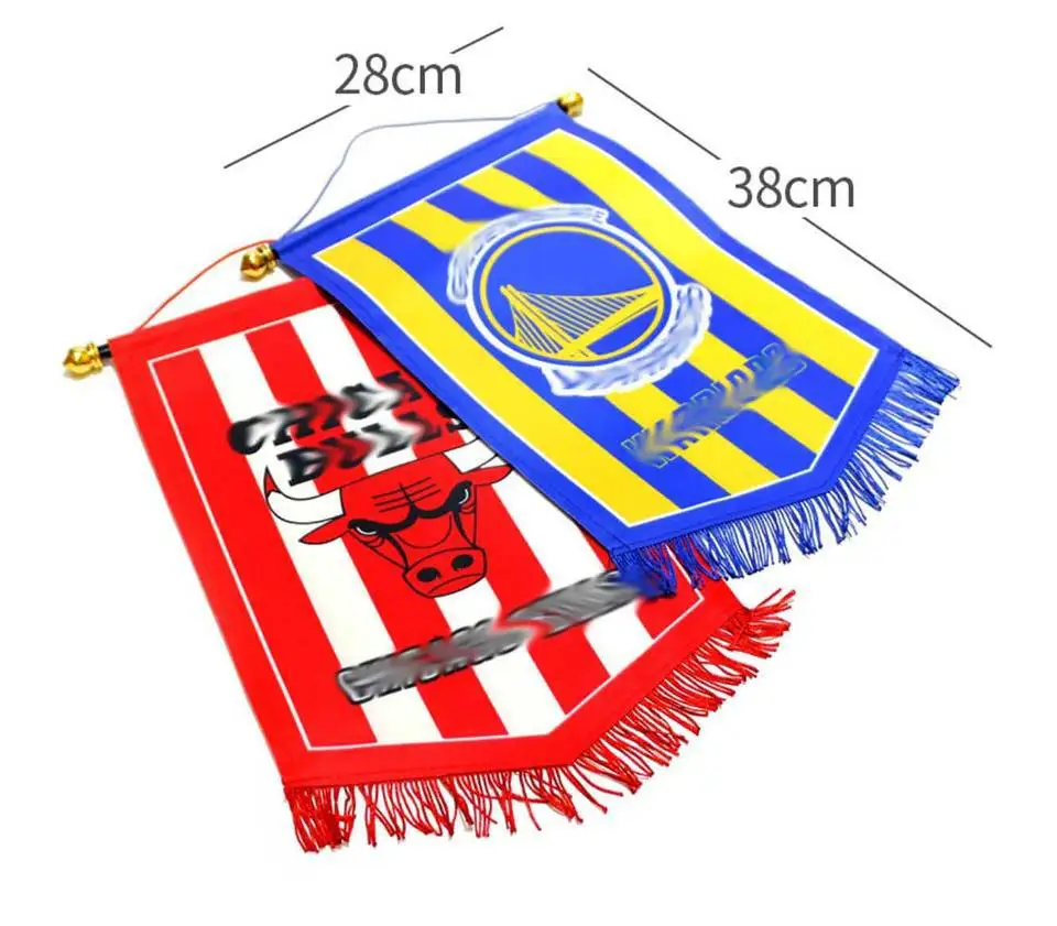 Custom Logo Mini Double Sided Football Soccer Club Fans Exchange Chicago Team Canvas Wall Decoration Hanging Flag Banner Pennant