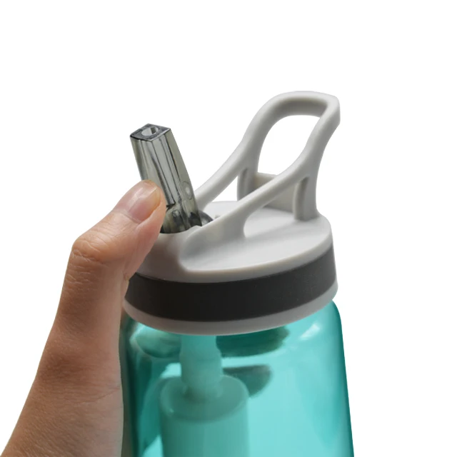 Fashionable unique BPA free 600ML sports Carbon water filter bottle with Custom Logo for camping hiking