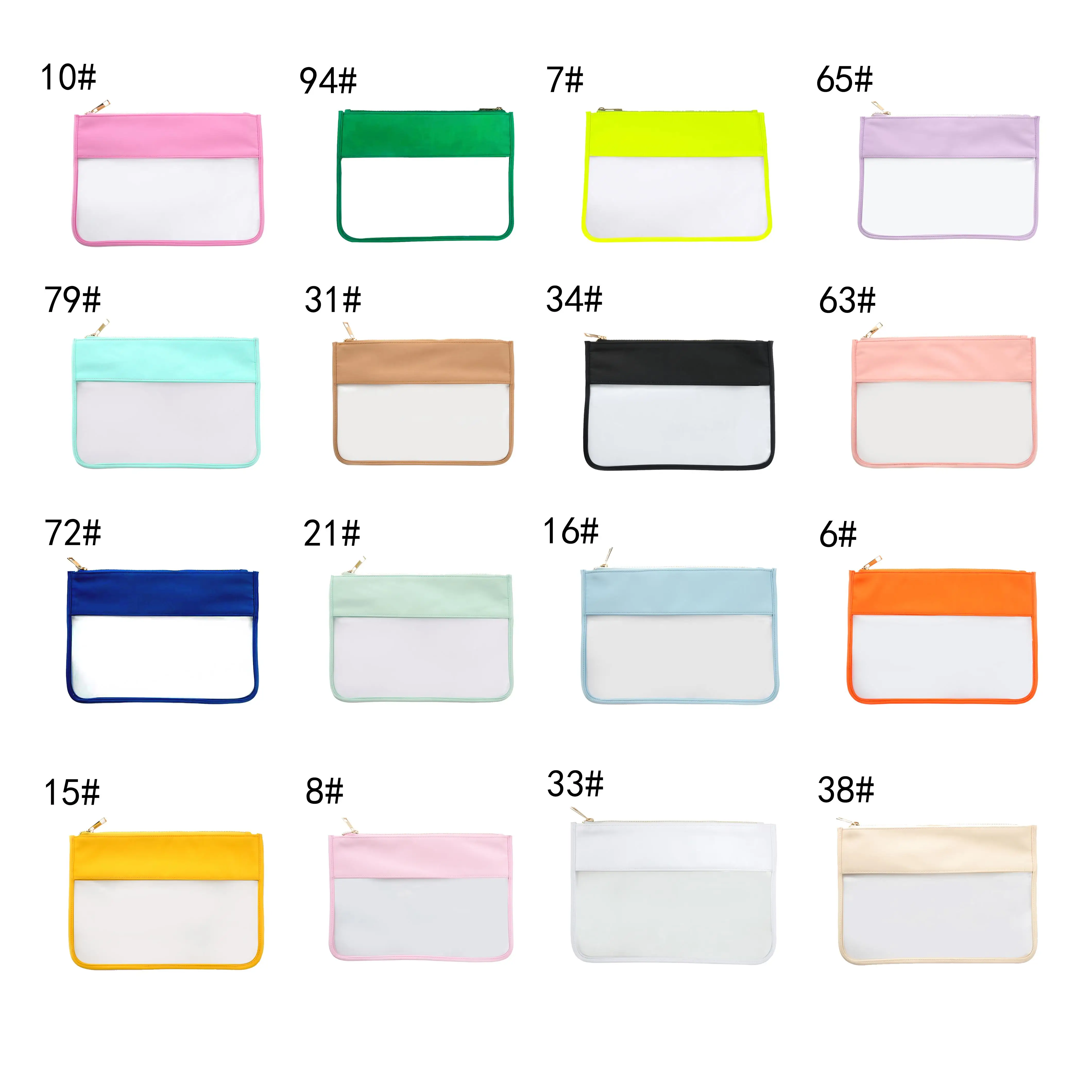 High Quality PVC Cosmetic Bags Candy Color Small Middle Size Clear Makeup Bag for Daily Life Customized Logo with Best Service