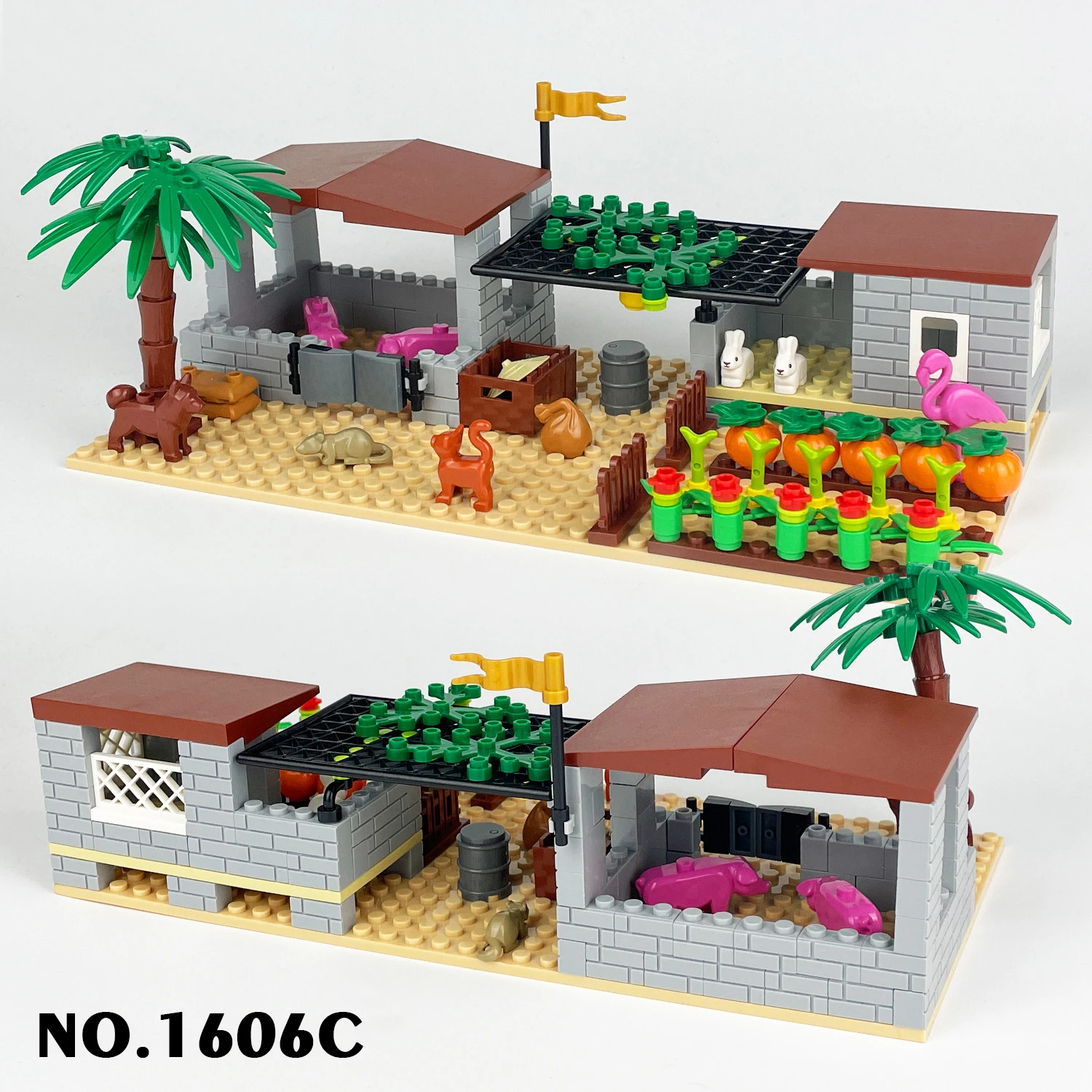 1606c Creative Moc Scenes Green Dream Villa 182pcs Small Particles Accessories Assembly Building Block Diy Plastic Toy Wholesale