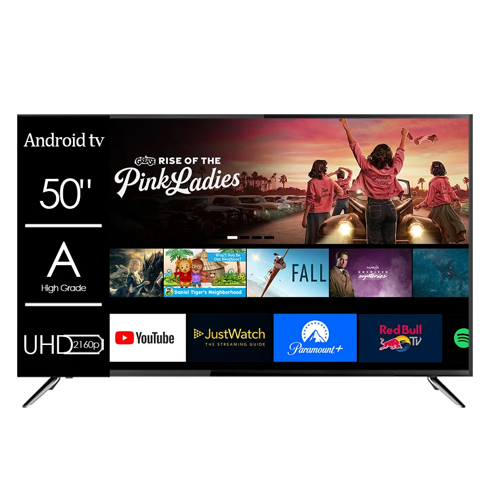 Factory OEM 50 Inch TV Television Tempered Flat Screen LED TV 55 65 Inch 4K Smart TV