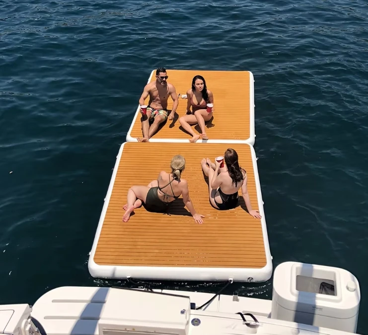 Wholesale Inflatable Floating Water Mat Air Dock Pontoon Inflatable Platform Inflatable Floating Dock For Sea
