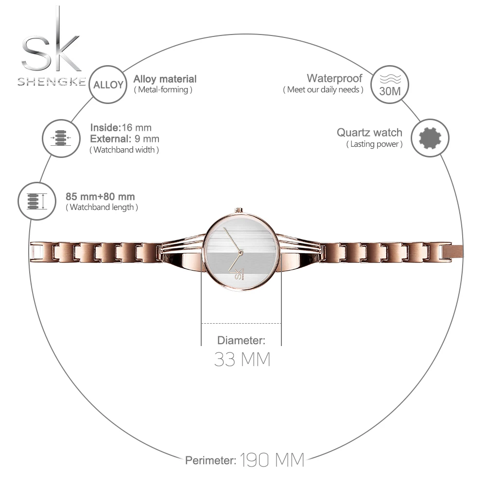  Shengke Fashion Creative Women Watches Bangles Ladies Wristwatch Bracelet Quartz Watch Woman Montre Femme Relogio Feminino