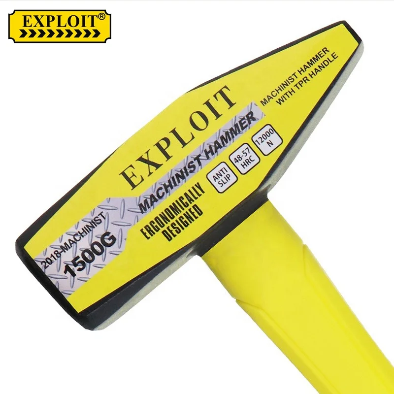 Professional Heavy Duty High Carbon Steel Mechanical Forged Fitter Engineer Hammer With TPR Rubberized Handle