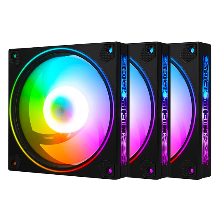 Long Life 12CM computer case cooling fan 5V ARGB pc cooling fans temperature control automatic cooler rgb fan