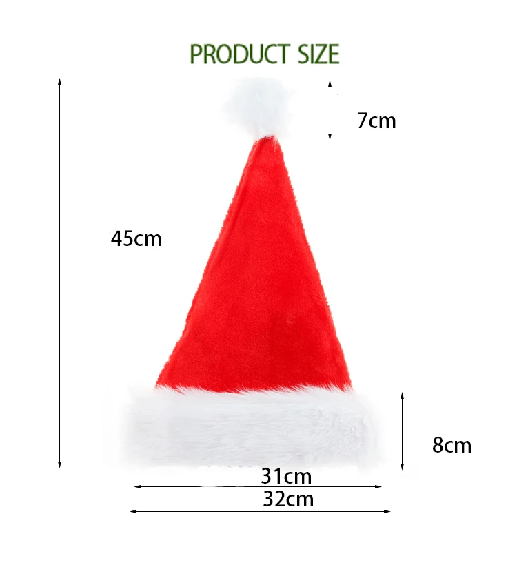 Plush Hat Short Plush Christmas High-end Decorations Christmas Party Festival Dress-up Gift