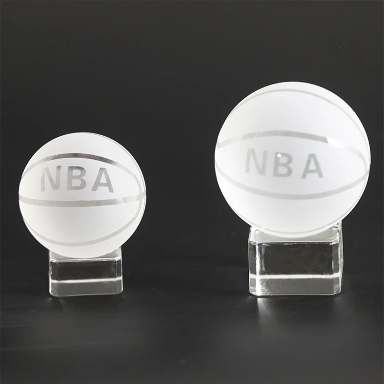 Custom designed home decor Decorated sports awards Basketball Trophies Crystal glass football