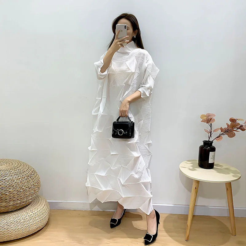2023 Latest Women Clothes African Style Dresses Pleated Dress Designs For Ladies Miyake Pleated Dress